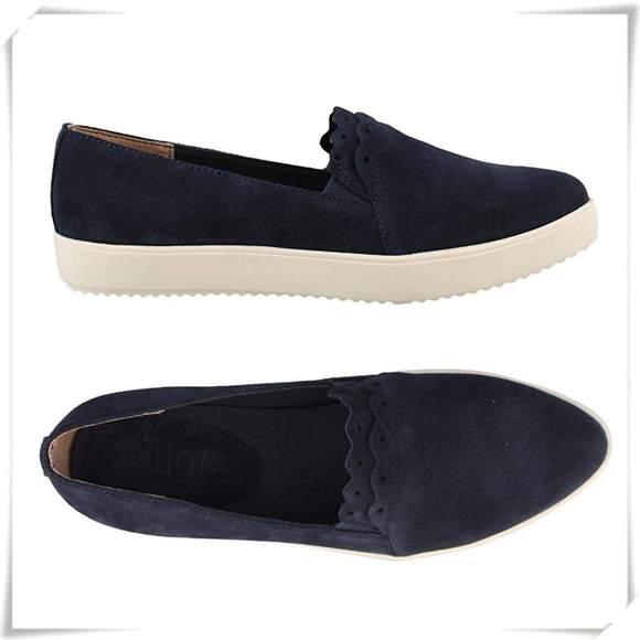 Latigo Roe Laser Cut Out slip on sneakers in navy - Picture 2 of 4